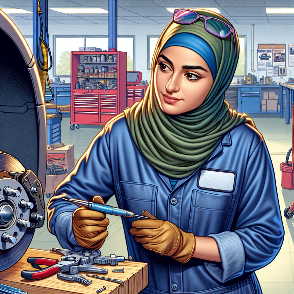 "Mechanic expertly repairing car brakes in a Cleveland auto shop, showcasing trusted expertise in brake service."