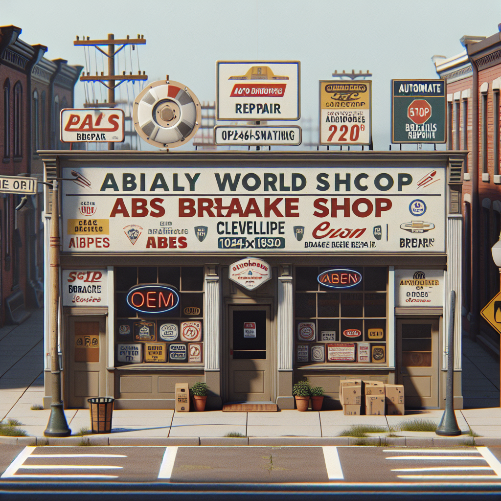 Cleveland Auto Repair shop front with signage highlighting its top rating and ABS brake repair services.