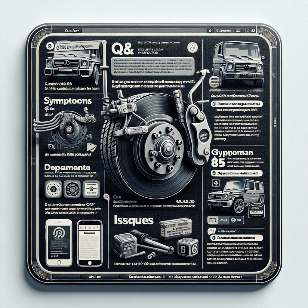 Cleveland Auto Repair Q&A snapshot on G63 brake replacement cost, symptoms, and when to replace, with FAQ and call-to-action: 216-480-9538 and www.thelandautorepair.com
